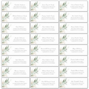 Gold Feuille Green Guest Name Étiquette de adresse