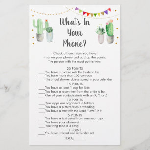 Gold Fiesta Cactus What's In Your Phone Game