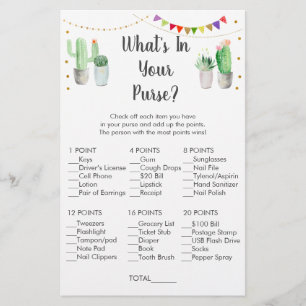 Gold Fiesta Cactus What's In Your Purse Game