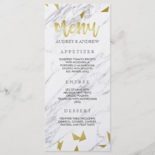 Gold Flecks & Marble Menu Mariage