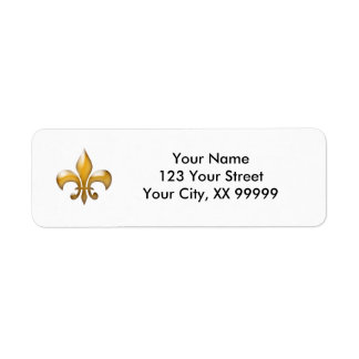 Gold Fleur de Lis Adresse de retour Étiquettes