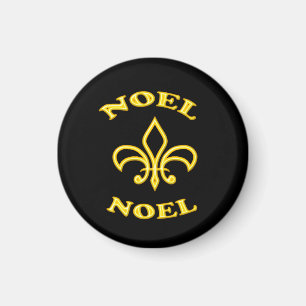 Gold Fleur de Lis Magnet noir