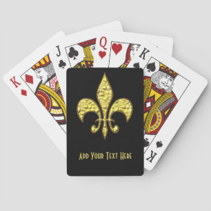 Gold Fleur de Lis sur les cartes de jeu en noir