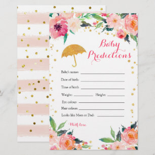 Gold Floral Avril Douches Jeux de prédictions pour