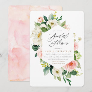 Gold Floral Bridal Shower Invitation Girl