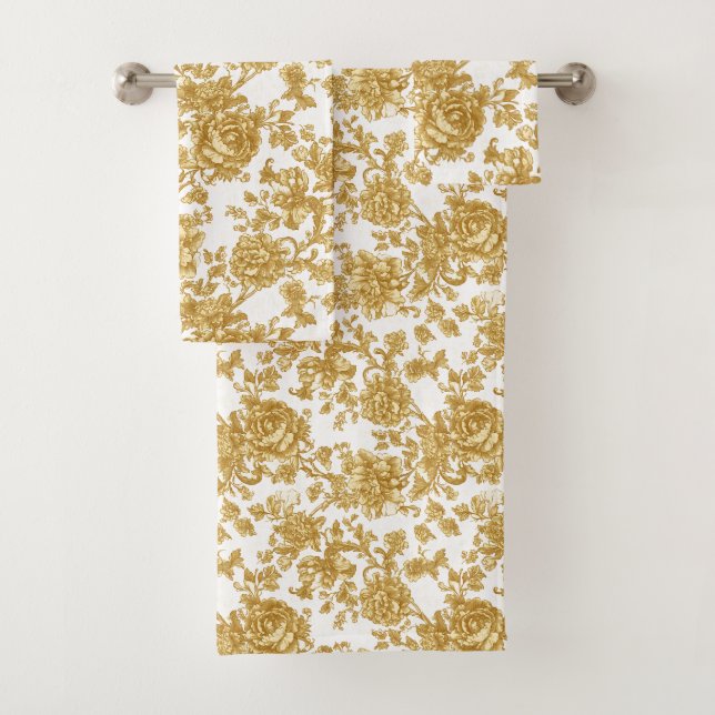 Gold Floral Damask Peony Rose (En situation)