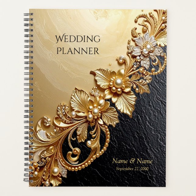 Gold Floral Embellishments Planner (Devant)