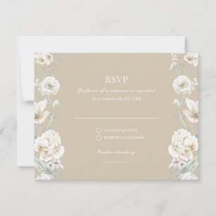 Gold Floral Garden Wedding RSVP