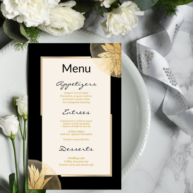 Gold Floral Wedding Menu (Créateur téléchargé)