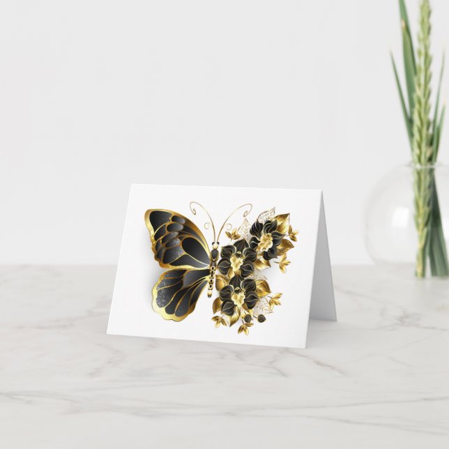 Gold flower Butterfly with Black Orchid (Devant)