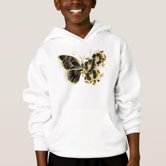 Gold flower Butterfly with Black Orchid (Devant)