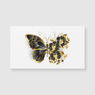 Gold flower Butterfly with Black Orchid