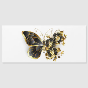 Gold flower Butterfly with Black Orchid