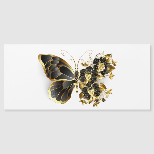 Gold flower Butterfly with Black Orchid (Devant)