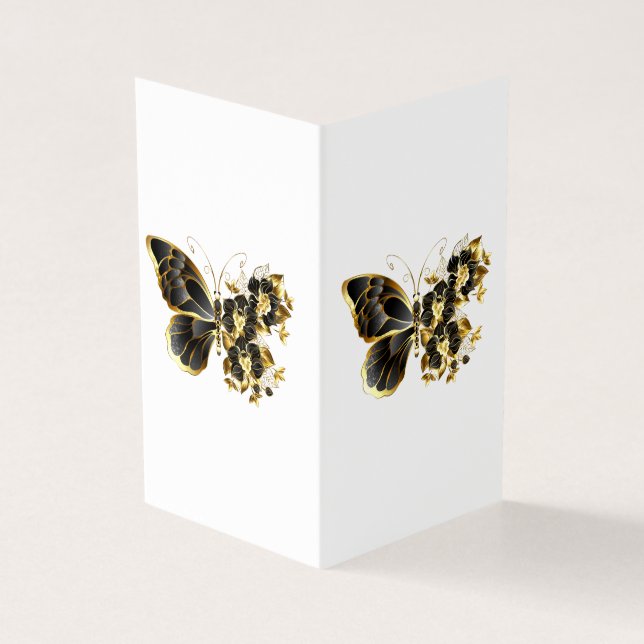 Gold flower Butterfly with Black Orchid (Outside)