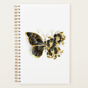 Gold flower Butterfly with Black Orchid