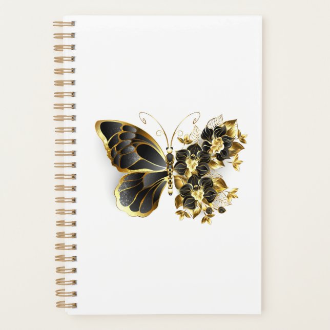 Gold flower Butterfly with Black Orchid (Devant)