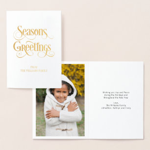Gold Foil Classic Seasons Salutation Carte de vaca