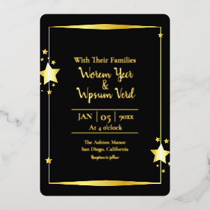 Gold Foil Classic Vector Invitation Card
