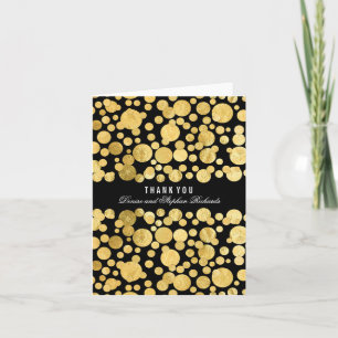 Gold Foil Confetti Black Mariage Merci Cartes