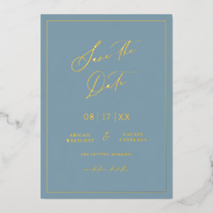 Gold Foil Enregistrer la date Modern Invitation Ca