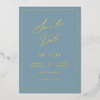 Gold Foil Enregistrer la date Modern Invitation Ca