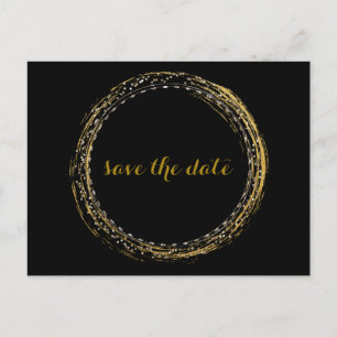 Gold Foil Glamor Circle Enregistrer la date Carte
