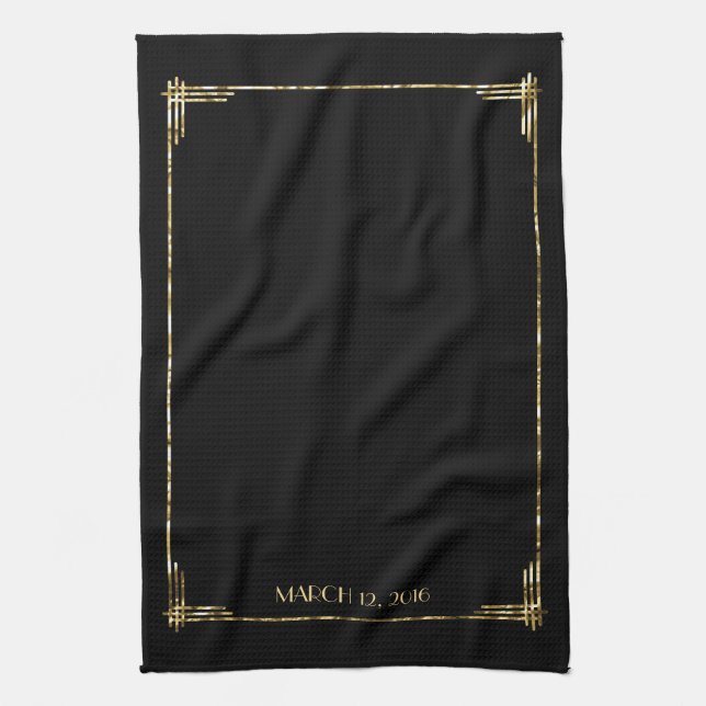 Gold Foil Great Gatsby Art Déco Serviettes d'hôtes (Vertical)