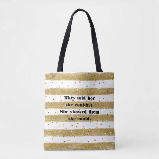 Gold Foil LOIN, Blanc, Grilles, Sac fourre-tout Co (Devant)