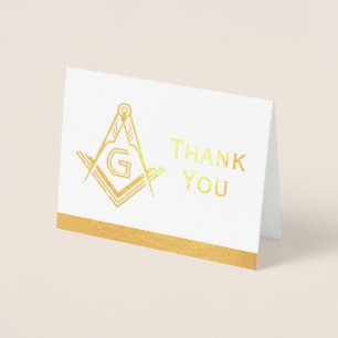 Gold Foil Masonic Merci Cartes   Note de freemason