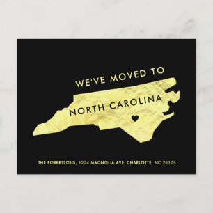 Gold Foil North Carolina Carte Black Nouvelle adre