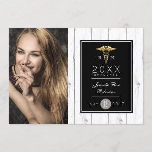 Gold Foil Nursing Graduation Party FAIRE-PART