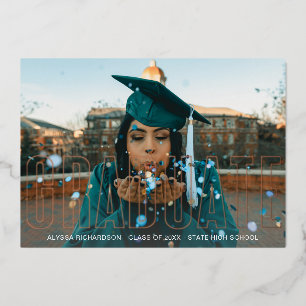 Gold Foil Photo Faire-part diplômée