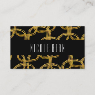 Gold Foil Scribble Circle Carte de visite moderne