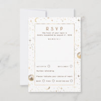 Gold Foil Stars Mariage céleste RSVP