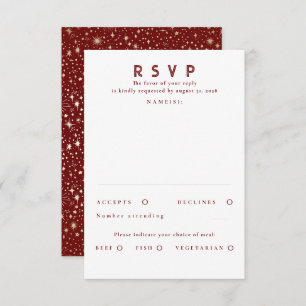 Gold Foil Stars Mariage moderne RSVP