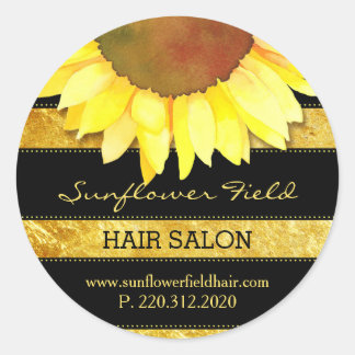 Gold Foil Sunflower Business Étiquette de produits