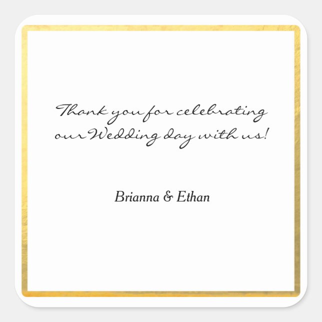 Gold Foil Wedding Favor Sticker Étiquettes (Devant)