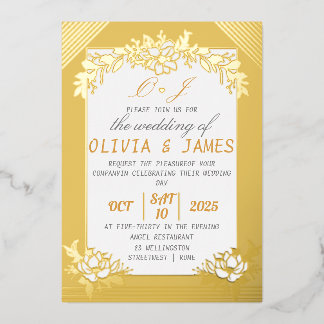 Gold Foil Wedding Invitation Premium Foil