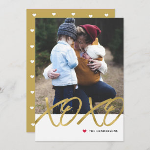 Gold Foil XOXO Valentine Day Carte photo