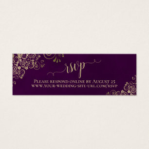 Gold Frills Plum Purple Wedding Carte en ligne RSV