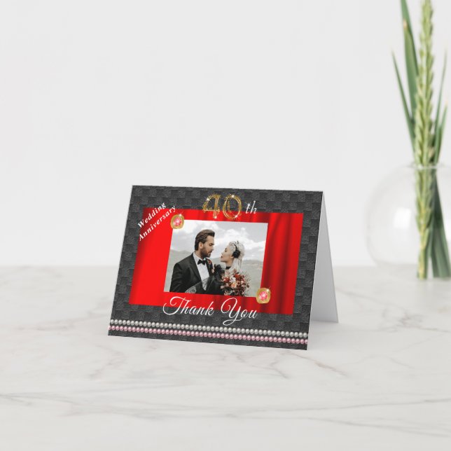 Gold & Gems 40e anniversaire Mariage Merci (Devant)