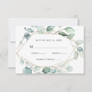 Gold Géométrique Verdure Mariage Mariage RSVP Cart
