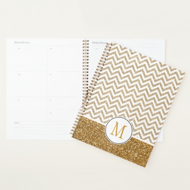 Gold Glam Faux Parties scintillant Chevron (Devant avec enveloppe)