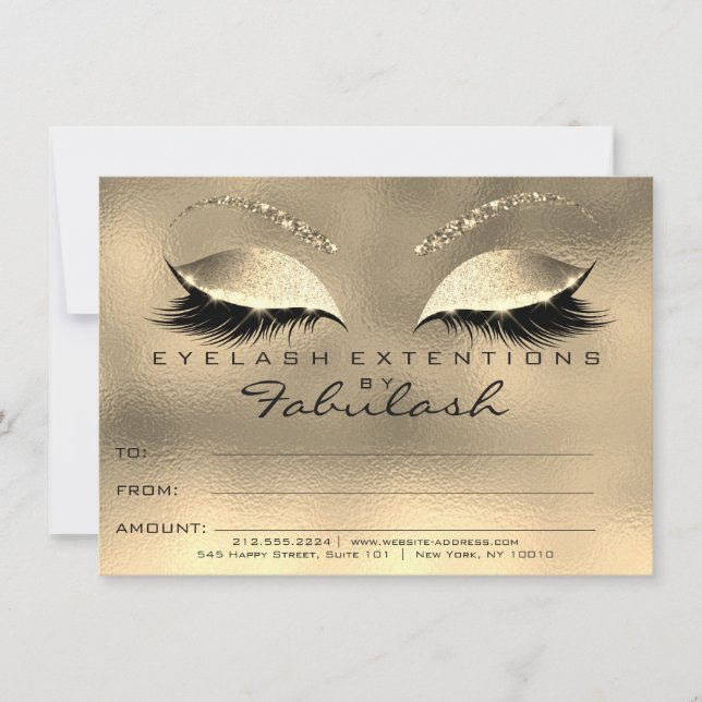 Gold Glam Lashes Extension Maquillage certificat c (Devant)