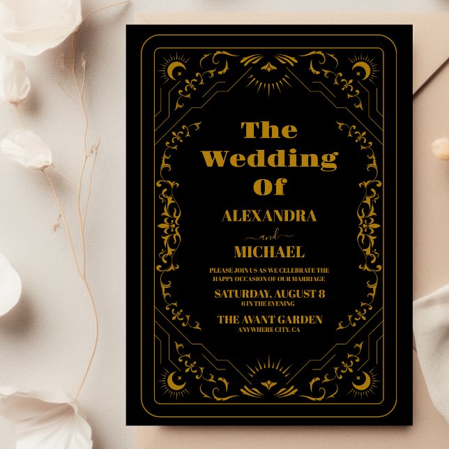 Gold Gothique Elegant Mariage de la carte Tarot (Créateur téléchargé)