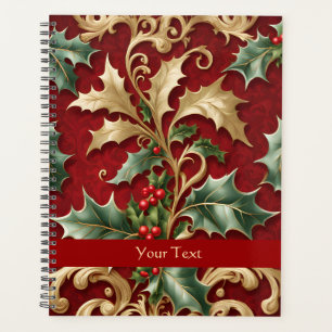 Gold Green Feuilles Red Christmas Holiday