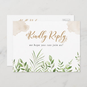 Gold Green Song Demande de carte postale RSVP