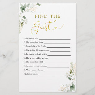 Gold Greenery Baby in Bloom Trouvez l'invité