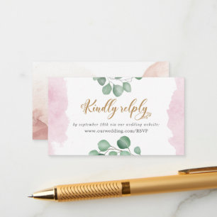 Gold Greenery Site Mariage Carte de boîtier RSVP